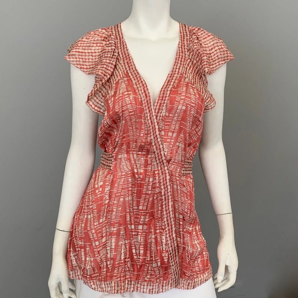 BCGB Maxazria Silk Wrap Top